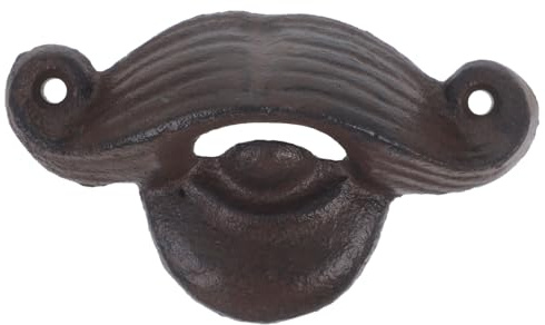 GLEAVI Apribottiglie in Ferro Barba, Bottiglie Manuale per Birra e Vino, Decorativo e Unico