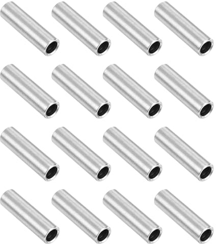 QUARKZMAN 16Pcs Entretoises En Acier Inoxydable 304 3/8 OD x 1/4 ID x 1-3/8 Longueur(10x7x35mm) Douille D'Espacement Pour Vis M7 Boulons Et Tiges