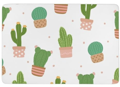 DTLHEBS Diverse Cactus Coral Fleece Absorbent Anti Slip Floor Mat, Suitable for Bathrooms