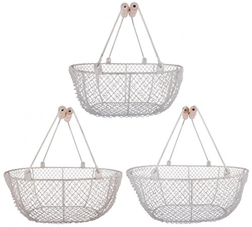 Esschert Design Drahtkörbe, 3-er Set, Silber, W2026