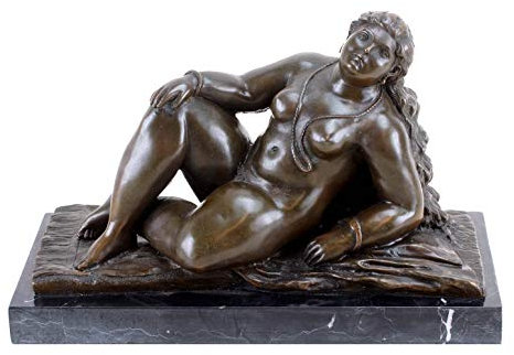 Kunst & Ambiente - La Playa - Escultura de Fernando Botero - Figura de bronce - Decoración para el hogar - Mujer acto en la playa - Escultura de actos.