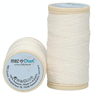 MEZ Duet Stärke 30 4642030-01006 weiß Nähgarn, 100 % Polyester, 30m