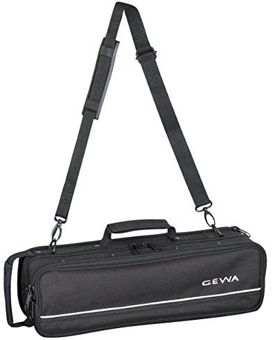 GEWA Flöten Koffer/Leicht-Etui - wasserabweisender Schraubbezug mit Notentasche - Rucksack-/Schultergurt - Schwarz