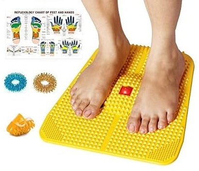 Acupressure Power Mat with Magnets n Pyramids for Pain Relief Useful for Heel Pain - Knee Pain - Leg Pain - Sciatica - Cramps - Migraine - Depression with Acupressure Health Care Products - Economy