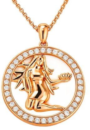 PAVELS Eclipse Kollektion Sternzeichen Halskette Roségold – 12 Tierkreiszeichen Konstellation Anhänger – Astrologie Schmuck Geschenk für Damen