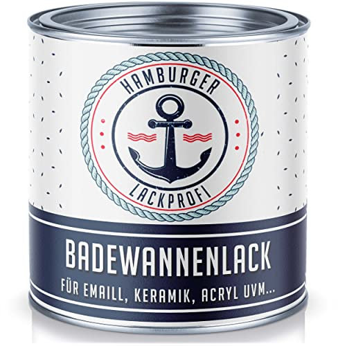 Badewannenlack GLÄNZEND Schwarzgrau RAL 7021 Grau Badewannenbeschichtung Emaille Farbe // Hamburger Lack-Profi (10 L)