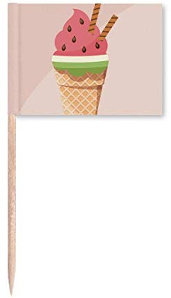Galletas de sandía conos de helado de palillo de dientes banderas para decoración de fiesta