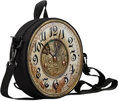 Sannovo Damen-Handtasche mit rundem Uhr-Design, mit Reißverschluss, Handtasche, Schultertasche, Geschenk für Mutter, Freundin, Einheitsgröße