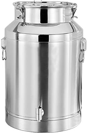Edelstahl 304 Milcheimer Mit Wasserhahn, Bauernhof-Milchkanne Milchtransporteimer Ölfass Teedose Tragekrug Flüssigkeit Lagerung Container Mit Versiegeltem Deckel (3-10 Liter),10L