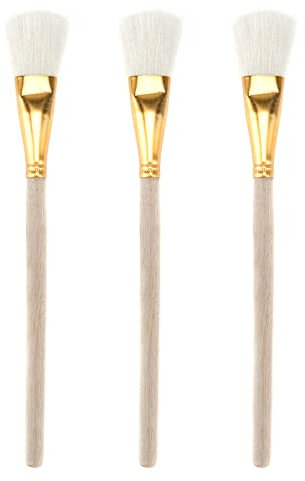 HNGSON Gleitpinsel, Ziegenhaar-Staubwedel, 3,2 cm breit, mit Holzgriff, Goldfarben, 3 Stück