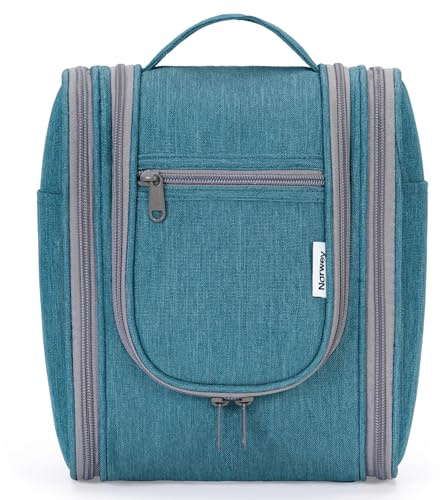 Narwey Kulturbeutel Herren zum Aufhängen, Klein Kulturtasche Kulturbeutel Herren Damen, Waschtasche Hanging Toiletry Bag Herren für Reise, Kosmetiktasche Make up Tasche für Frauen (Blaugrün (Klein))