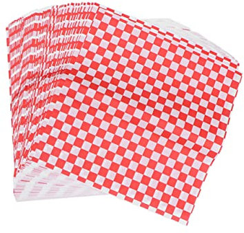 UPKOCH 100blätter Sandwich Verpackungspapier Kariert Rot Und Weiß Beschichtetes Papier Fettabweisend Lebensmittelverpackungspapier Für Wrap Bögen