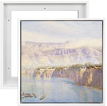 FOLKOR 12x12 Frame for Canvas Painting 0.6-0.8” Deep, 2 Pack Square Floater Frame for Canvas Prints, Floating frame for Wall Art Oil Painting Paint by Numbers Living Room Decor (White)