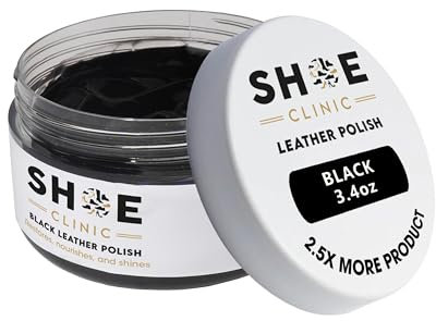 Shoe Clinic Leather Polish (Black) | Colour Restorer & Conditioner | Available in 7 Colours | 100 ml