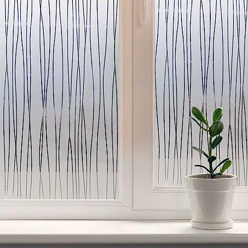 Simple Fix Fensterfolie - Vertikal Gestreift - 70 x 300 cm - Sichtschutzfolie Fenster Folie, Isolierfolie - Fensterfolie Blickdicht Selbsthaftend - Vertikale Streifen