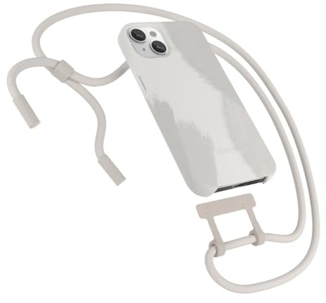 Woodcessories - Change Case, Nachhaltige Handykette abnehmbar kompatibel mit iPhone 15 Hülle mit Band Dove White - biologisch abbaubar