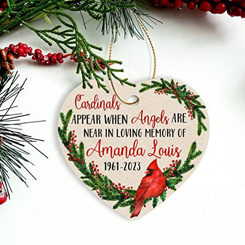 Christbaumschmuck Keramik Weihnachtsanhänger Anhänger Weihnachtsbaumschmuck Hängende Ornamente Weihnachtsdeko Personalisierter Roter Kardinal 2023, Kardinal Erscheint, Wenn Engel In Der Nähe Sind,
