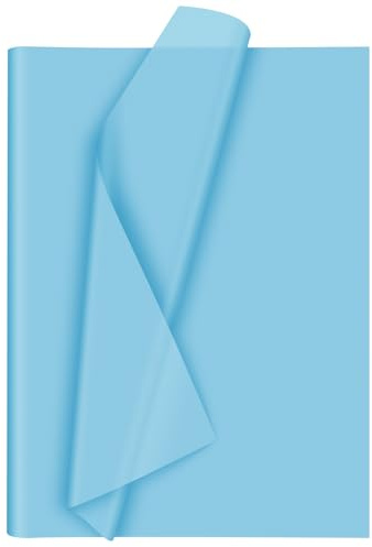 Morcheiong 60 Blatt Blaues Seidenpapier Kunst Geschenkpapier Großes Seidenpapier Geschenkpapier für DIY Kunsthandwerk Blumen Geburtstag Hochzeit Party Festival (50 x 37 cm / 20 x 14,5 Zoll)