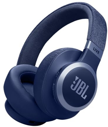 JBL Live 770NC - Wireless Over-Ear Headphones with True Adaptive Noise Cancelling with Smart Ambient, Up to 65 Hours of Battery Life, Comfort-fit Fabric Headband & Carrying Pouch (Blue)