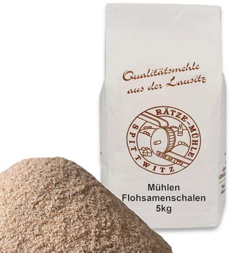 Rätze-Mühle Flohsamenschalen 5kg in Premium Qualität - Zur Unterstützung einer ballaststoffreichen und gesunden Ernährung - geschmacksneutral