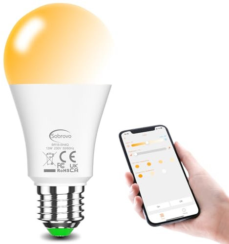 LED Smart Glühbirne Kompatibel mit Alexa, 13W 1200LM E27 Bluetooth Lampe, 2700K-6500K Dimmbar Warmweiß Kaltweiß, App Steuern, Sprachsteuerung, Energiesparend, Smarte LED Glühbirnen(1 Stück)