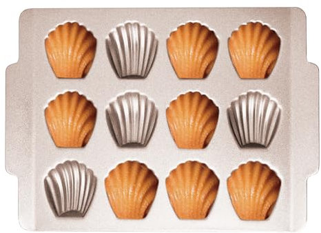 Madeleine Stampo per torte a forma di conchiglia, teglia per pane Madeleine, teglia antiaderente in acciaio al carbonio per pasticceria francese, 12 cavità per forno, pane, cioccolato, muffin,