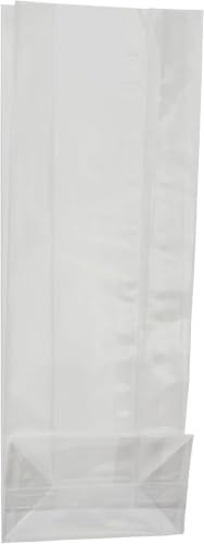 50 pz buste trasparenti per alimenti opp fondo quadro sacchetto con base 12x7x37 cm