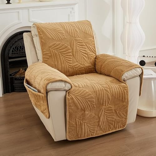 WYJHNLBEDC Sesselschoner für Fernsehsessel/Sofa 1 Sitzer, Sofaschutz Hund | Flanell Schutzdecke für Massagesessel/Relaxsessel mit Liegefunktion/TV Sessel/Relaxliege Wohnzimmer, Kratzschutz Katze