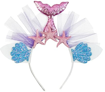 W WIDMANN MILANO Party Fashion - Haarreif Meerjungfrau, Blau oder Pink, Unterwasserwelt, Meerjungfrauenflosse | In Blau oder Pink für Unterwasser-Mottos, Karneval Kostüme und fantasievolle Verkleidungen