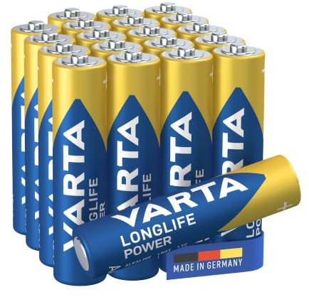 VARTA Batterien AAA, 14+6 (20 Stück), Longlife Power, Alkaline, 1,5V, ideal für Spielzeug, Funkmaus, Taschenlampen, Verpackung zu 90% recycelt, Made in Germany | Micro-Batterie LR03, Made in Germany, bis 10 Jahre lagerfähig, für Spielekonsole, Zahnbürste, Maus oder Controller