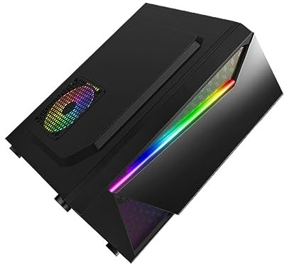 Housoutil Case Per Computer Atx Full Tower Per Pannello Laterale Scheda Madre Atx/case Per Pc Da Gioco in Acrilico Pannello Frontale in Mesh Usb 3.0 Design Nero Elegante