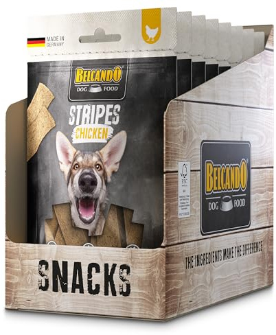 BELCANDO Stripes Chicken 70 g | Premium-Hundesnacks | Getrocknetes Fleisch | 100% natürlich