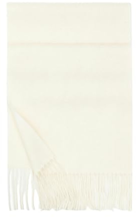 MYLLJBD Schal Frauenschal Wolle Herbst Und Winter Mode Schal Männer Vielseitiger Kaschmirschal Mit Quasten Ladies Geschenk 190 * 31 cm-weiß