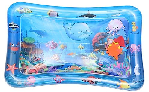Vaguelly Aufblasbare Wassermatte Spielmatte Mit Meeresmuster Strapazierfähiges Material Babys Sensorisches Spielkissen Für Motorikförderung Und Bauchlage