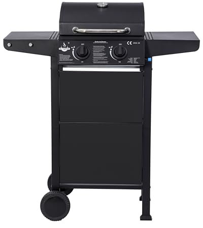 Gasgrill San Jose 2 Brenner von El Fuego® | inkl. Gasschlauch und Druckminderer | Grillrost aus Gusseisen | mit Thermometer und großen Seitenablagen | Grill BBQ | AY0204