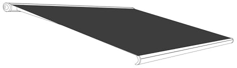 Eclipse Markisenstoff aus Polyacryl inkl. Keder, hochwertiges Markisentuch Farbe: Schiefer, Markisenbreite: 2.5 m x 2.0 m Zubehör für Verschiedene Markisen als Sonnenschutz für Balkon und Terrasse