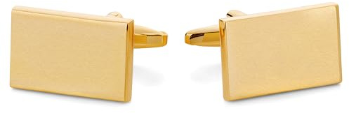 Trendhim Manschettenknöpfe Herren – Rechteckige Cufflinks in Silver-Tone (B:12mm x L: 20mm) aus polierter Kupferlegierung mit Torpedo-Verschluss – Stilvolles Accessoire für Anzug & Business