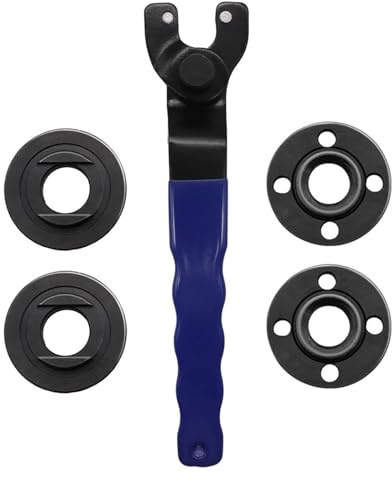BYTLEOUTJ Angle Grinder Adjustable Spanner, Universal 10-30 mm Pin Key Wrench Lock-Nut Grinder Wrench with Non-Slip Plastic Coated Grip with Angle Grinders (Blue Black)