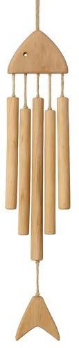 khevga Windspiel aus Holz – Windspiele für draußen hängend – Maritime Deko für Garten, Balkon & Terrasse – wetterfeste Hängedeko im maritimen Stil