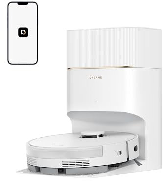 DREAME D20 Pro Plus Robot Aspirapolvere, Aspirazione da 13.000 Pa, Doppia Spazzola per Peli di Animali, Pulizia Degli Angoli, Svuotamento Automatico, Navigazione LDS e Rilevamento Laser