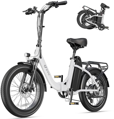 DYU C9 E Bike Herren Damen Elektrofahrräder-Ebike mit 48V 15.6Ah Batterie, E Bike 20 * 3.0 Zoll, E-Bike 7-Gang Getriebe mit LED-Display, 250W Motor & 25km/h, Reichweite bis 150km City E-Bike