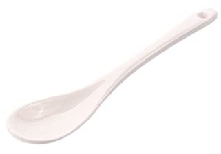 Cucharas de Porcelana con Mango Largo, 5 Unidades, Color Blanco