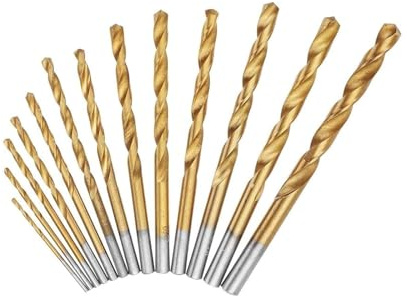 1-13 mm Hochgeschwindigkeitsstahl-Spiralbohrer HSS-Spiralbohrer-Set, geeignet zum Schneiden von Holz, Holzwerkstoffen und Metall, 13-teiliges Set