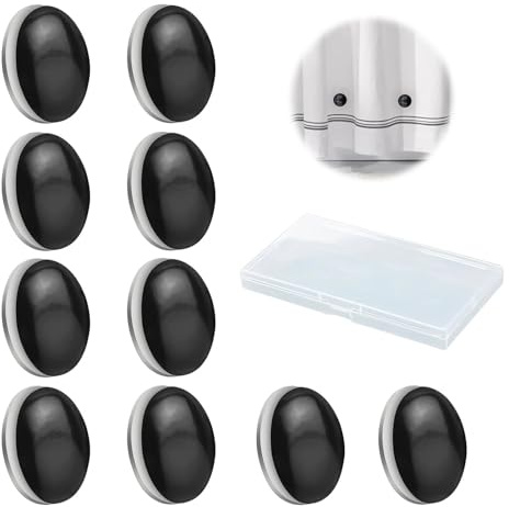 LINTRA 10 Pezzi Pesi per Tende da Interno, Diametro 4 cm Calamite Tende Doccia Pesi, Pesi-Magnetici Rotondi per Tendaggi, con Scatola Portaoggetti, Adatti per Tende, Tovaglie