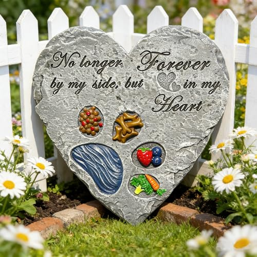 Ciyxarte Pietra commemorativa per cani – Pietra commemorativa per la perdita del cane – regalo di simpatia – regalo di ricordo per la perdita – Non più dal mio fianco per sempre nel mio cuore