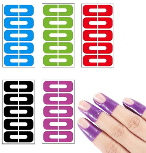 ZORVYN 50 Stück Wiederverwendbare Nagellack Schablonen, Nagel Schablonen, Nail Polish Stencils, Nägel Edge Hautbarriere Kit, Nail Art Lackschutz Spitzenschutz, Nagelkunst Grundlegendes Werkzeugzubehör
