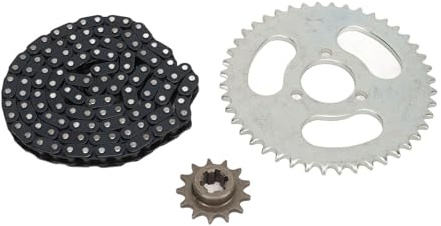 Sangeponiang para la Rueda Dentada Delantera T8F 13T, para Motocicletas ATV Mini Bike, Cadena de accionamiento con 116 Enlaces, Kit de Horquillas traseras de 34 Agujeros de 3