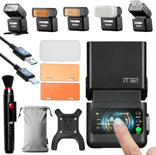 Godox iT32 TTL Kamera Blitz, 2.4GHz HSS 1/8000s Blitzgerät mit Touchscreen