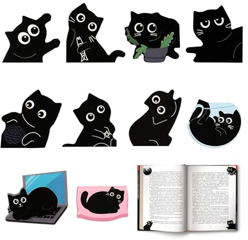 10 Stück Cute Katzen Magnetische Lesezeichen, Magnetische Lesezeichen Kinder, Magnetlesezeichen Book Marks Katzen Geschenke Lesezubehör Katzengeschenke für Erwachsene Kinder