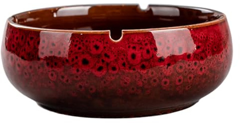Licsaliwe Pot de Fleurs Lotus Bowl en céramique 6 Pouces, Bol de Fleur Lotus pour Plantes succulentes et Petites Plantes, Pots décoratifs avec Base antidérapante pour intérieur et extérieur, Rouge